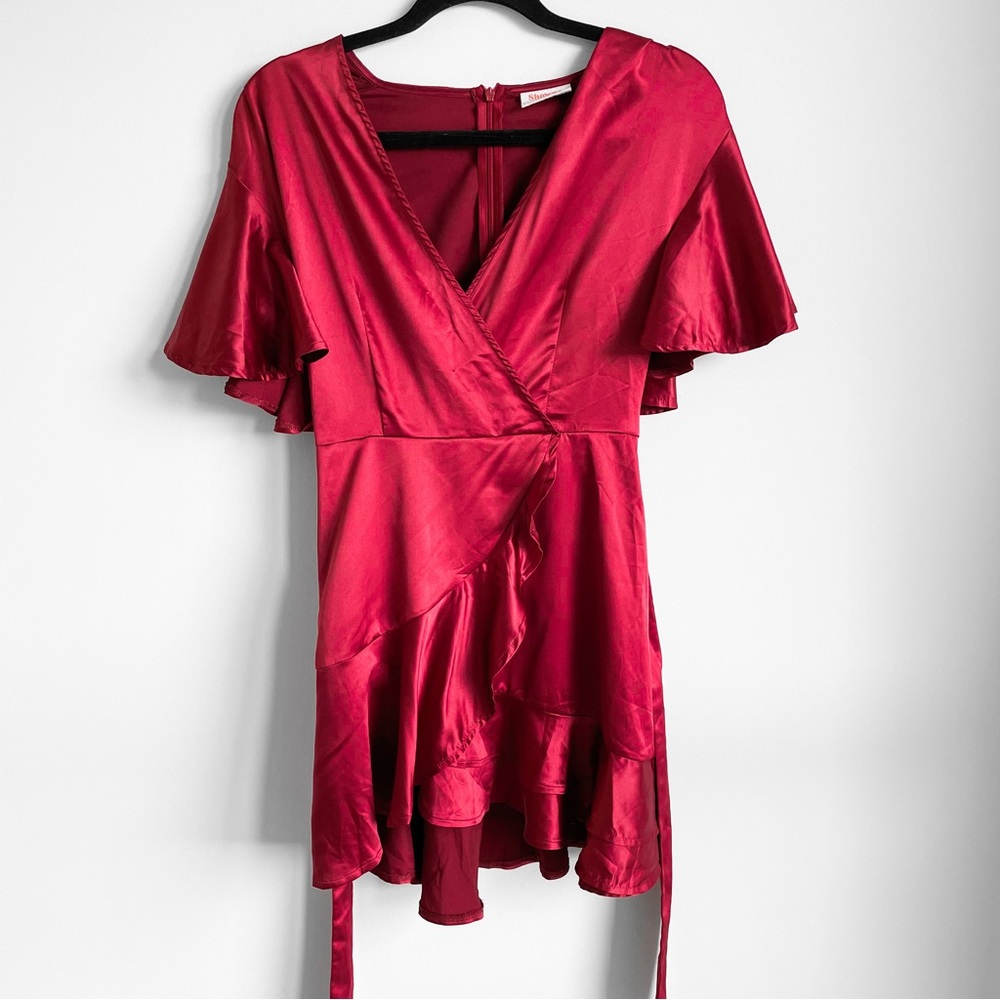 Showpo Red Satin Dress (SMALL)